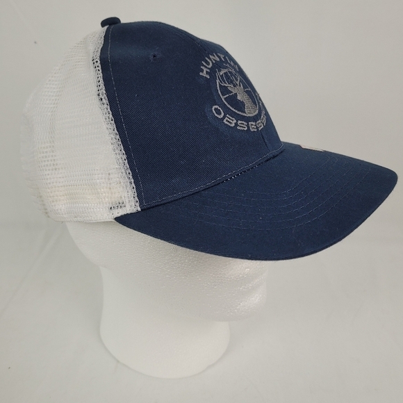 NWOT Huntin Obsession Blue and White Snapback Trucker Hat Cap OSFA - Picture 6 of 7